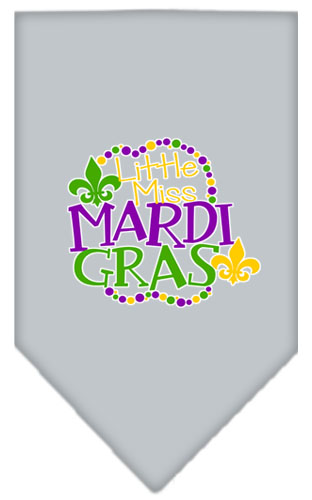 Miss Mardi Gras Screen Print Mardi Gras Bandana Grey Large